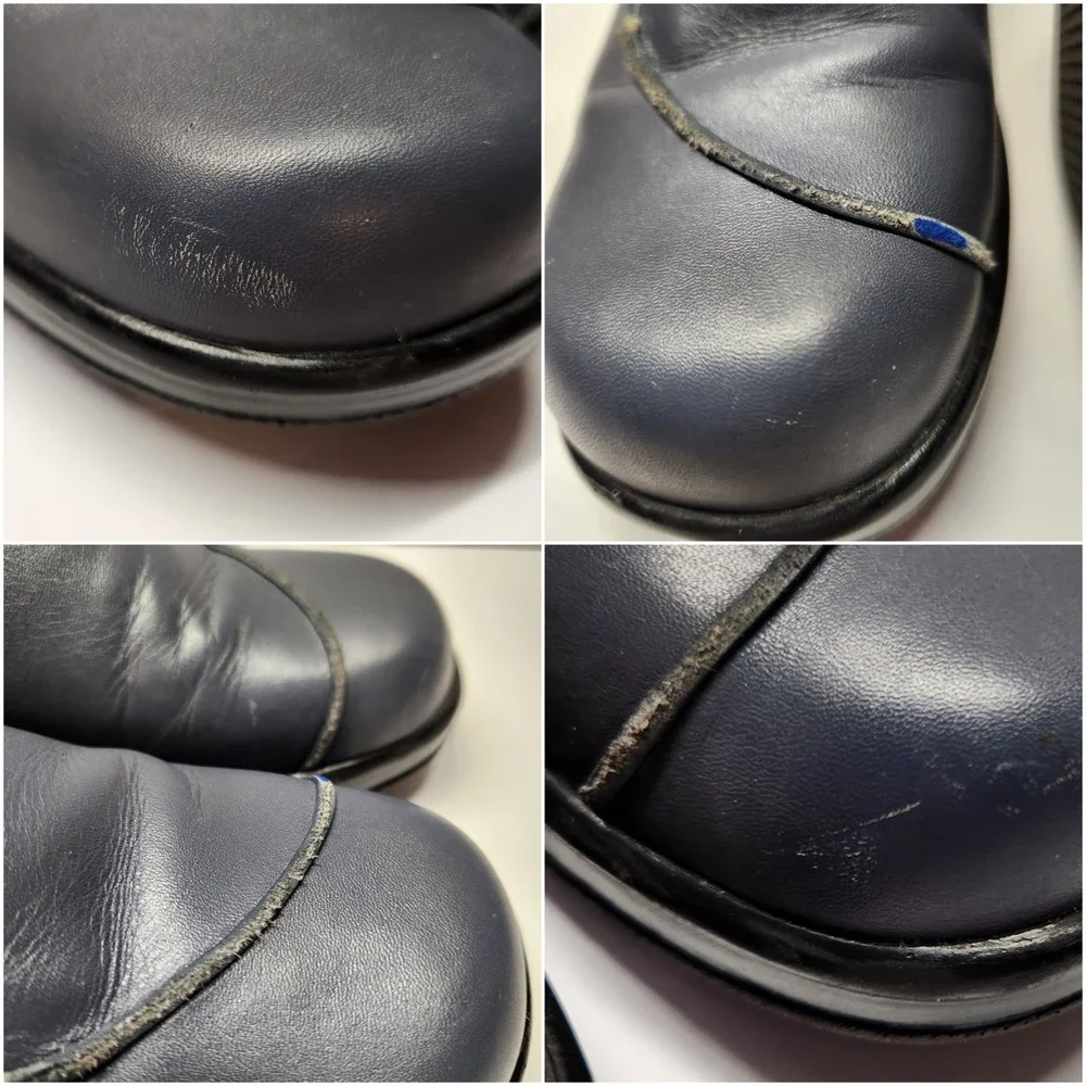 Dansko Womens Navy Blue Leather Wedge Loafers Comfort Shoes Size EU 40 US 9.5/10